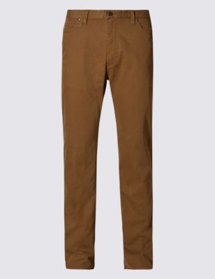 Cotton Rich Straight Fit Trousers with Buttonsafe&trade;